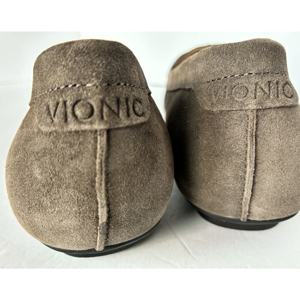 Vionic Norah Gray Suede Moccasin Shoes Slip On Flats Bow Orthotic Womens Sz. 8.5 - Picture 6 of 14